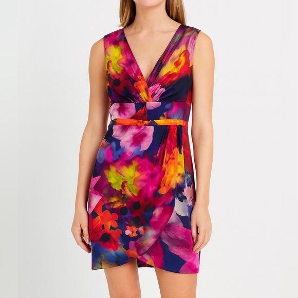 Leifsdottir by Anthropologie Silk Dress -Floral Watercolor Multicolor - Size 10 - Picture 1 of 6